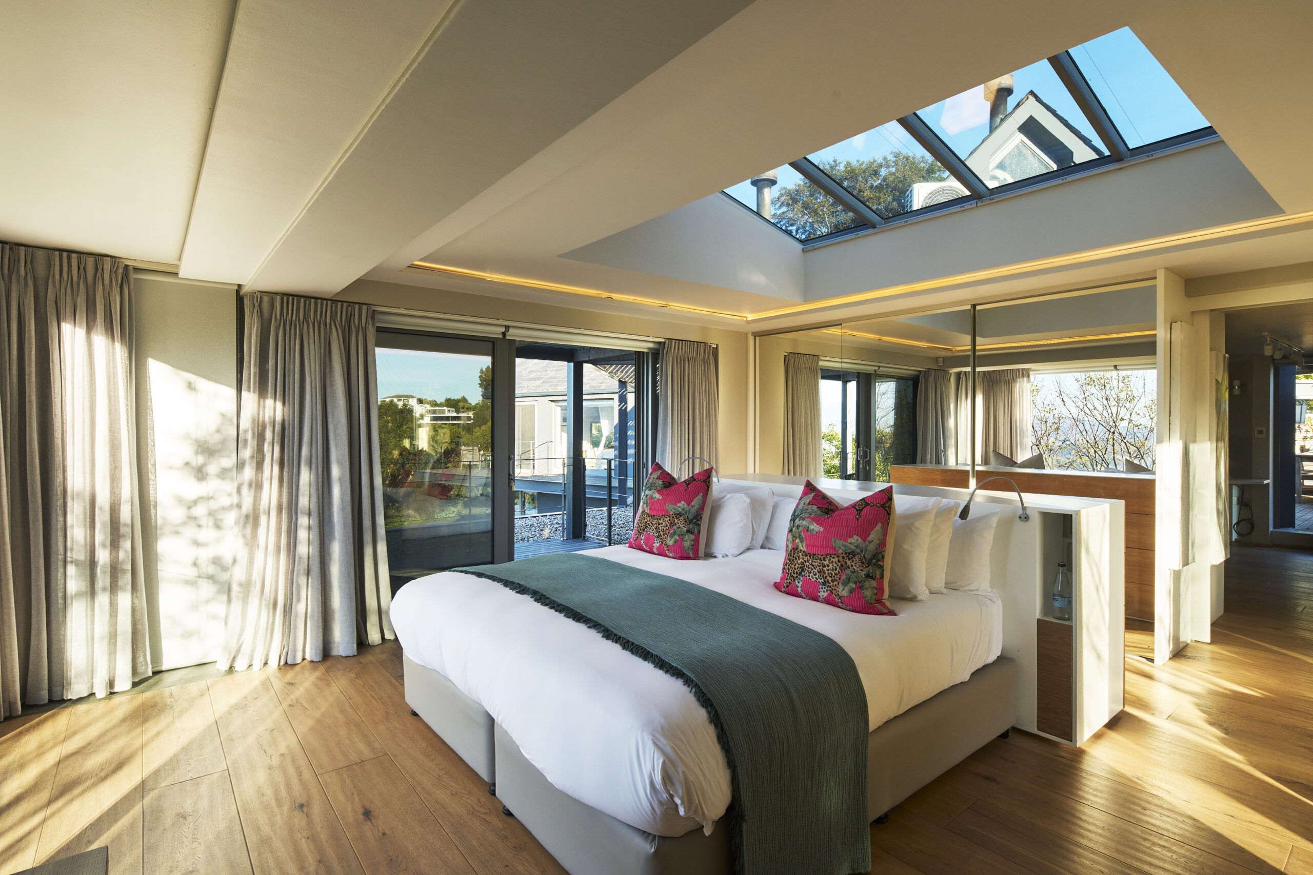 Boutique Hotel Room with skylight in morning light