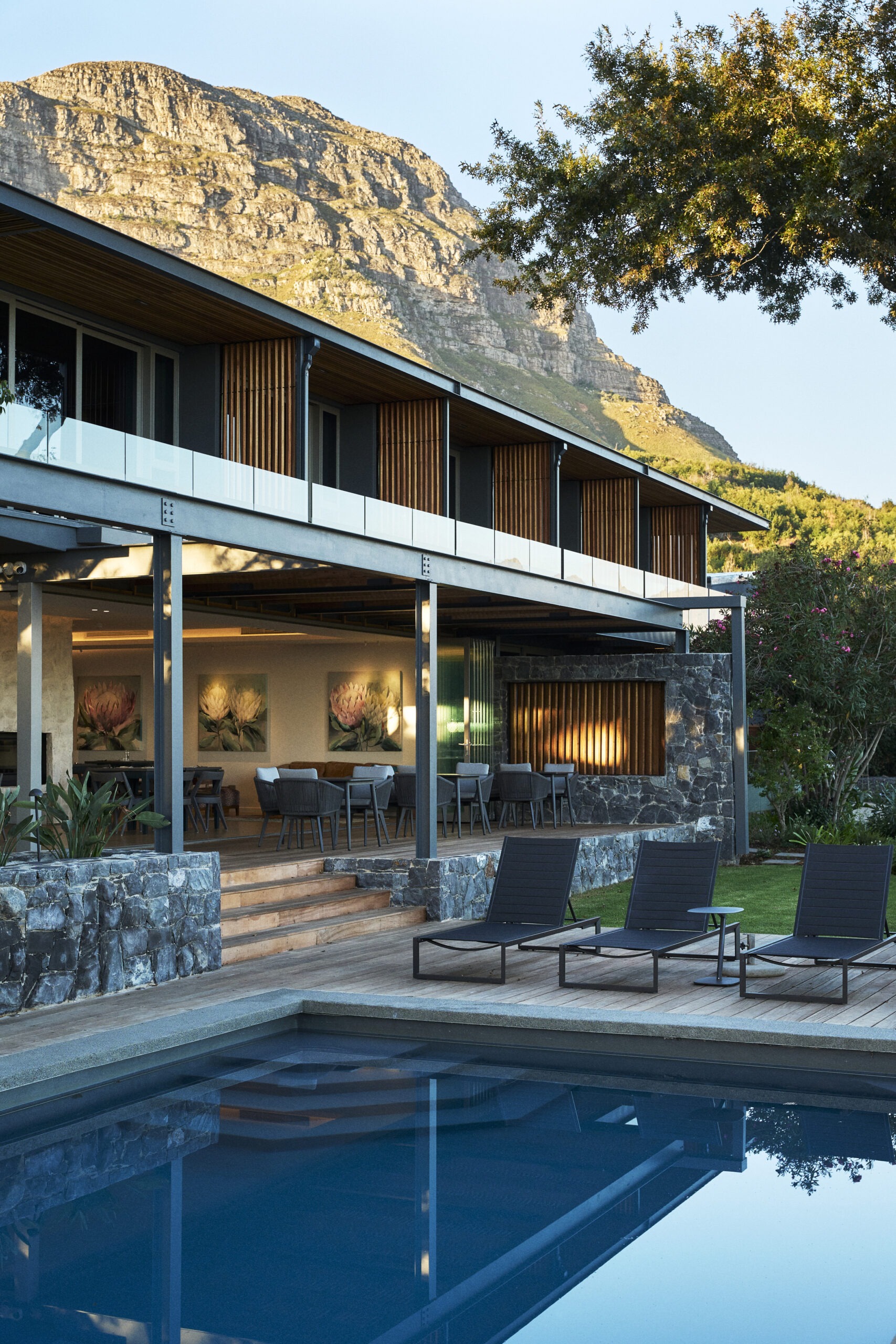 Spanish Farm Guest Lodge gardens and mountain views